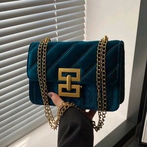 Blue Suede Purse (Velvet Feel)